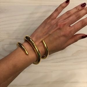 Jennifer Fisher Gold Cylinder Cuff Bracelet